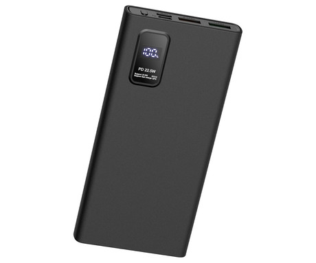 Platinet PMPB10WQC726B powerbank polnilna baterija, 10.000mAh, Quick Charge 3.0, Power Delivery 3.0, 2x USB Type-A, 1x USB Type-C, 1x microUSB, LED zaslon, priložen kabel, črna