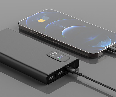 Platinet PMPB10WQC726B powerbank polnilna baterija, 10.000mAh, Quick Charge 3.0, Power Delivery 3.0, 2x USB Type-A, 1x USB Type-C, 1x microUSB, LED zaslon, priložen kabel, črna