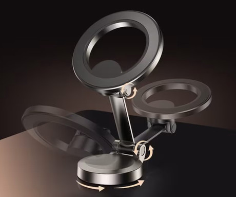 PLATINET PUCH2230 magnetni avto nosilec za telefon, univerzalni, za velikosti od 4.7" do 7", 360° vrtenje, MagSafe tehnologija, 24 magnetov, 3M nalepka, črn
