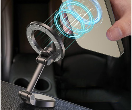 PLATINET PUCH2230 magnetni avto nosilec za telefon, univerzalni, za velikosti od 4.7" do 7", 360° vrtenje, MagSafe tehnologija, 24 magnetov, 3M nalepka, črn