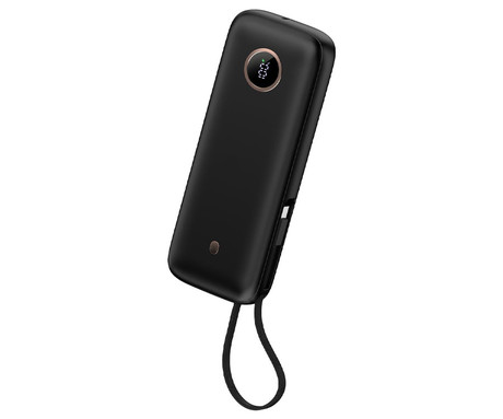 Platinet PMPB2070 powerbank polnilna baterija, 70W, 20.000mAh, Quick Charge 3.0, Power Delivery, SCP, 1x USB Type-A, 1x USB Type-C, digitalni zaslon, vgrajen kabel, črna