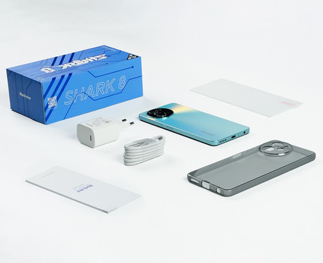 Blackview SHARK 8 pametni telefon, 6.78", 8GB+128GB, 4G LTE, IPS 2.4K FHD+, 120Hz, Android, 5000mAh, Dual SIM, GPS, + ovitek, črno siv (Moonlight Gray)