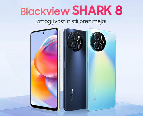 Blackview SHARK 8 pametni telefon, 6.78", 8GB+128GB, 4G LTE, IPS 2.4K FHD+, 120Hz, Android, 5000mAh, Dual SIM, GPS, + ovitek, moder (Galaxy Blue)