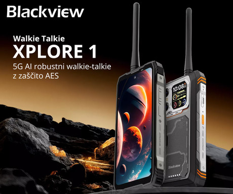 Blackview XPLORE 1 WALKIE TALKIE robustni pametni telefon, 6.78", 5G VoLTE, 12GB+256GB, 2.4K FHD+ IPS, 120Hz, Android, 3v1 AI, 20000mAh, WIFI 6, BT 5.2, Dual SIM, GPS, NFC, Dual-Mode UHF/VHF, oranžen