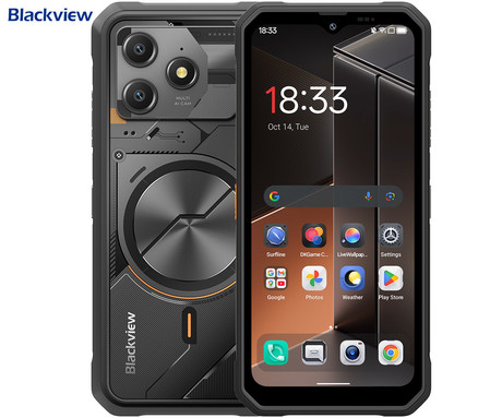 Blackview FORT 100 robustni pametni telefon, 6.56", 4G LTE, 8GB+128GB, HD+ IPS, 90Hz, Android, 3v1 AI, 5000mAh, WIFI 5, BT 5.0, Dual SIM, GPS, NFC, IP68 & IP69K & MIL-STD-810H, črn (Cosmic Black)