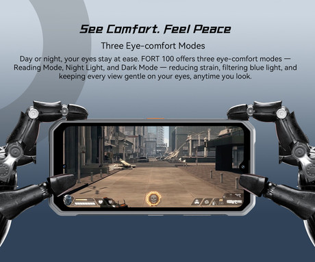 Blackview FORT 100 robustni pametni telefon, 6.56", 4G LTE, 8GB+128GB, HD+ IPS, 90Hz, Android, 3v1 AI, 5000mAh, WIFI 5, BT 5.0, Dual SIM, GPS, NFC, IP68 & IP69K & MIL-STD-810H, črn (Cosmic Black)