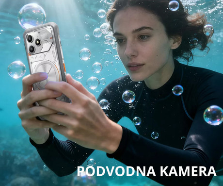 Blackview FORT 100 robustni pametni telefon, 6.56", 4G LTE, 8GB+128GB, HD+ IPS, 90Hz, Android, 3v1 AI, 5000mAh, WIFI 5, BT 5.0, Dual SIM, GPS, NFC, IP68 & IP69K & MIL-STD-810H, bel (Lunar White)