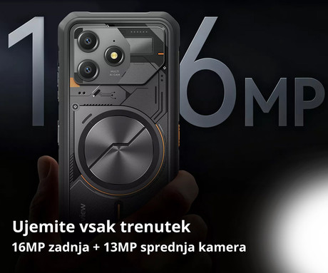 Blackview FORT 100 robustni pametni telefon, 6.56", 4G LTE, 8GB+128GB, HD+ IPS, 90Hz, Android, 3v1 AI, 5000mAh, WIFI 5, BT 5.0, Dual SIM, GPS, NFC, IP68 & IP69K & MIL-STD-810H, bel (Lunar White)