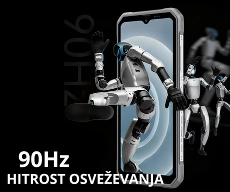 Blackview FORT 100 robustni pametni telefon, 6.56", 4G LTE, 8GB+128GB, HD+ IPS, 90Hz, Android, 3v1 AI, 5000mAh, WIFI 5, BT 5.0, Dual SIM, GPS, NFC, IP68 & IP69K & MIL-STD-810H, bel (Lunar White)