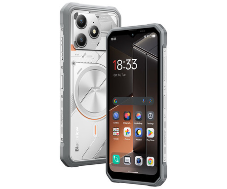 Blackview FORT 100 robustni pametni telefon, 6.56", 4G LTE, 8GB+128GB, HD+ IPS, 90Hz, Android, 3v1 AI, 5000mAh, WIFI 5, BT 5.0, Dual SIM, GPS, NFC, IP68 & IP69K & MIL-STD-810H, bel (Lunar White)