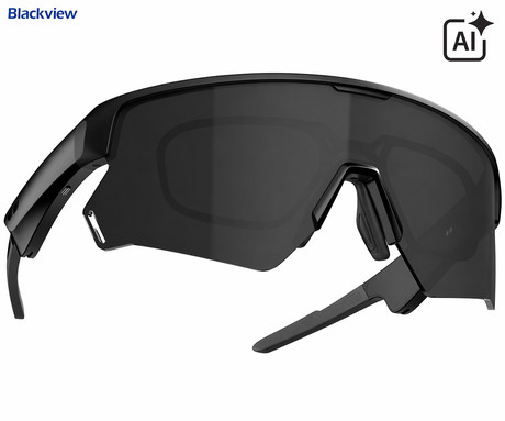 Blackview D2 pametna očala, AI Assistant, klicanje / glasba, samodejni vklop / izklop, tek / smučanje / kolesarjenje / pohodništvo, BT 5.3, STEREO zvočniki, polnilna baterija, zatemnjena stekla, črna