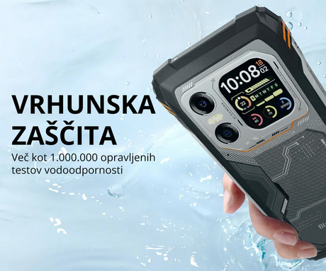 Blackview XPLORE X1 robustni pametni telefon, 6.78", 5G VoLTE, 12GB+256GB, 2.4K FHD+ IPS, 120Hz, Android, 3v1 AI, 10000mAh, WIFI 6, BT 5.2, Dual SIM, GPS, NFC, 2" zadnji zaslon, oranžen