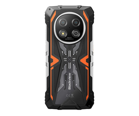 Blackview ROCK 2 robustni pametni telefon, 6.67", 5G, 12GB+256GB, HD+ IPS, 120Hz, Android, 3v1 AI, 15000mAh, WIFI 5, BT 5.0, Dual SIM, GPS, NFC, IP68 & IP69K & MIL-STD-810H, oranžen