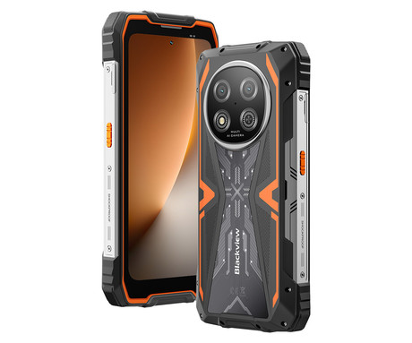 Blackview ROCK 2 robustni pametni telefon, 6.67", 5G, 12GB+256GB, HD+ IPS, 120Hz, Android, 3v1 AI, 15000mAh, WIFI 5, BT 5.0, Dual SIM, GPS, NFC, IP68 & IP69K & MIL-STD-810H, oranžen