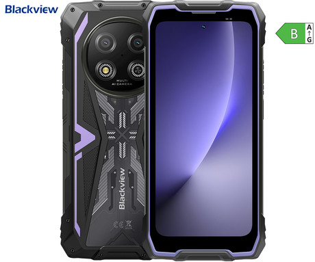 Blackview ROCK 2 robustni pametni telefon, 6.67", 5G, 12GB+256GB, HD+ IPS, 120Hz, Android, 3v1 AI, 15000mAh, WIFI 5, BT 5.0, Dual SIM, GPS, NFC, IP68 & IP69K & MIL-STD-810H, vijoličen