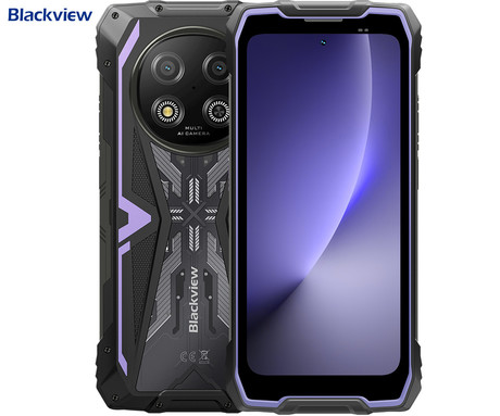 Blackview ROCK 2 robustni pametni telefon, 6.67", 5G, 12GB+256GB, HD+ IPS, 120Hz, Android, 3v1 AI, 15000mAh, WIFI 5, BT 5.0, Dual SIM, GPS, NFC, IP68 & IP69K & MIL-STD-810H, vijoličen