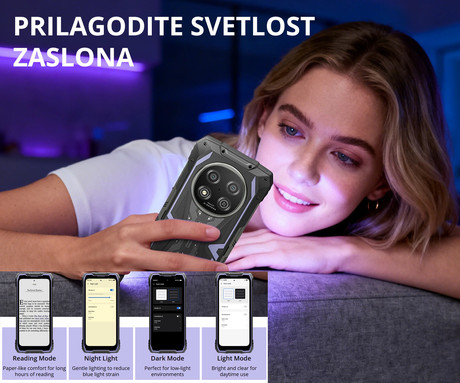 Blackview ROCK 2 robustni pametni telefon, 6.67", 5G, 12GB+256GB, HD+ IPS, 120Hz, Android, 3v1 AI, 15000mAh, WIFI 5, BT 5.0, Dual SIM, GPS, NFC, IP68 & IP69K & MIL-STD-810H, vijoličen