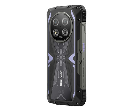 Blackview ROCK 2 robustni pametni telefon, 6.67", 5G, 12GB+256GB, HD+ IPS, 120Hz, Android, 3v1 AI, 15000mAh, WIFI 5, BT 5.0, Dual SIM, GPS, NFC, IP68 & IP69K & MIL-STD-810H, vijoličen