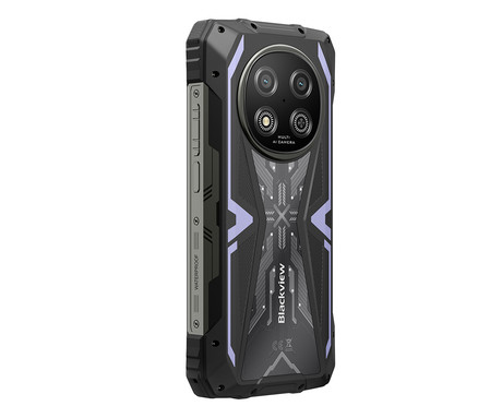 Blackview ROCK 2 robustni pametni telefon, 6.67", 5G, 12GB+256GB, HD+ IPS, 120Hz, Android, 3v1 AI, 15000mAh, WIFI 5, BT 5.0, Dual SIM, GPS, NFC, IP68 & IP69K & MIL-STD-810H, vijoličen