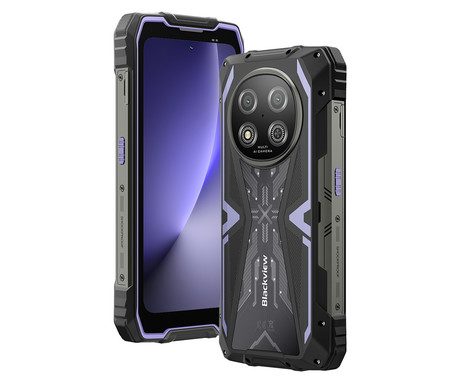Blackview ROCK 2 robustni pametni telefon, 6.67", 5G, 12GB+256GB, HD+ IPS, 120Hz, Android, 3v1 AI, 15000mAh, WIFI 5, BT 5.0, Dual SIM, GPS, NFC, IP68 & IP69K & MIL-STD-810H, vijoličen