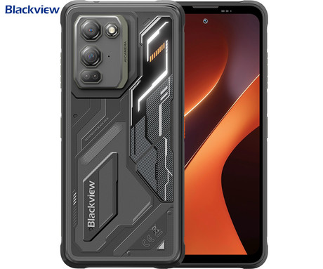 Blackview FORT 200 robustni pametni telefon, 6.78", 4G LTE, 12GB+256GB, FHD+ IPS, 120Hz, Android, 3v1 AI, 5000mAh, WIFI 5, BT 5.2, Dual SIM, GPS, NFC, IP68 & IP69K, črn (Phantom Black)