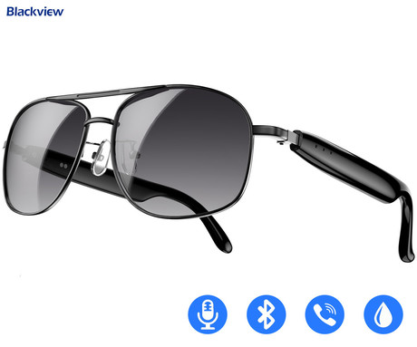 Blackview D1 PRO pametna očala, AI Assistant, klicanje / glasba, Wear-Detection funkcija, samodejni vklop / izklop, BT 6.0, STEREO zvočniki, mikrofon, polnilna baterija, zatemnjena UV stekla, črna