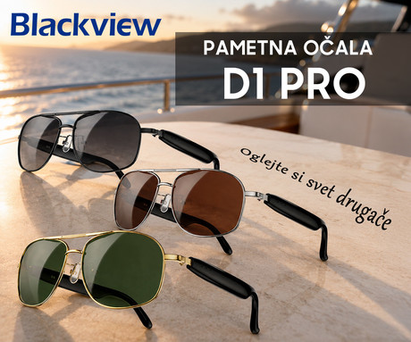 Blackview D1 PRO pametna očala, AI Assistant, klicanje / glasba, Wear-Detection funkcija, samodejni vklop / izklop, BT 6.0, STEREO zvočniki, mikrofon, polnilna baterija, zatemnjena UV stekla, srebrna