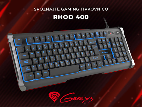 EOL - GENESIS RHOD 400 gaming tipkovnica, Osvetlitev v 3 barvah, multimedijska, Anti-Ghosting