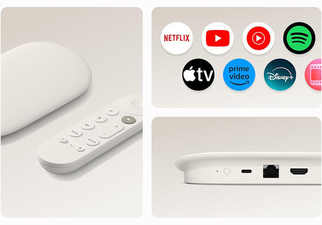 Google TV STREAMER 4K multimedijski predvajalnik / center, 4K UHD, HDR10, Dolby Vision Atmos, Google Home, 4GB RAM, 32GB ROM, glasovni daljinski upravljalnik, bel (Porcelain)