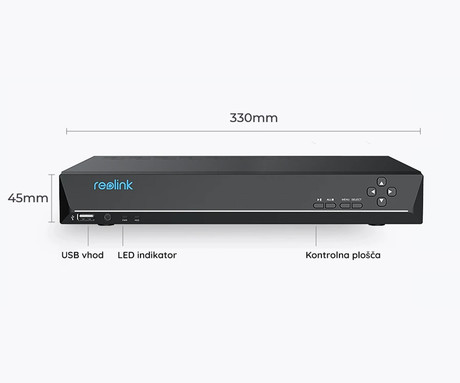 Reolink RLK16-1200D8-A varnostni komplet, 1x NVR snemalna enota (4TB) + 8x IP kamere D1200, zaznavanje gibanja, 4K Ultra HD+, IR LED, dvosmerna komunikacija, aplikacija, IP67