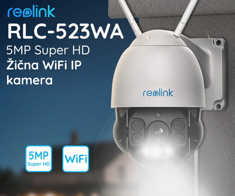 Kamera Reolink RLC-523WA, WiFi, PTZ, 5MP Super HD, AI, nočno snemanje, vrtljiva, 5x optični ZOOM, upravljanje na daljavo, bela