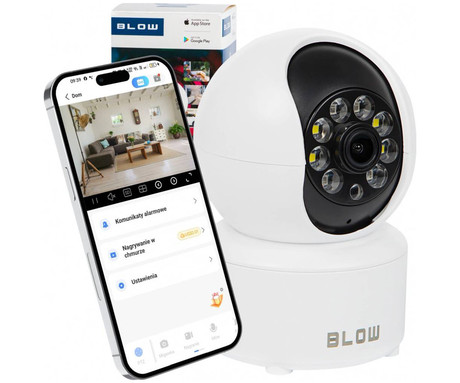 IP kamera IP BLOW H-263, WiFi, Super HD 3MP, vrtljiva 355°, nočno snemanje, senzor gibanja, aplikacija