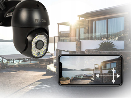 BLOW H-335 IP kamera, WiFi, Super HD 5MP, 355° vrtenje, 70° nagibanje, IR nočno snemanje, senzor gibanja, aplikacija, črna