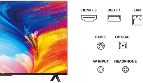 LED TV TCL 43P635, 109cm (43"), 4K UHD, Google TV, WiFi, Bluetooth, Google Assistant