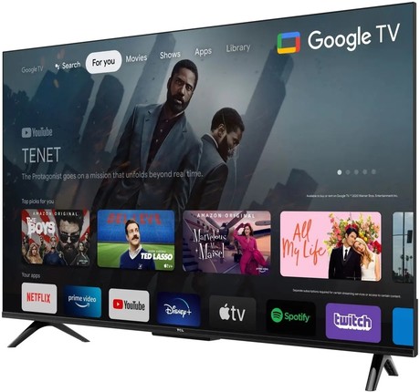 LED TV TCL 43P635, 109cm (43"), 4K UHD, Google TV, WiFi, Bluetooth, Google Assistant