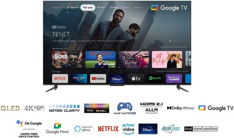 QLED TV TCL 65C645, 165cm (65"), 4K UHD, Android, GoogleTV, WiFi, Bluetooth