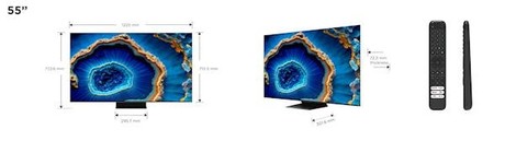 EOL - Mini LED QLED TV TCL 50C805, 127cm (50"), Google TV, 4K HDR Premium 1300, 144Hz Motion Clarity Pro, Doly Atmos, Google Assistant, Alexa