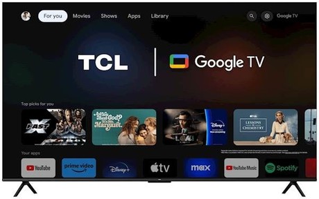 LED TV TCL 85P69B, 215cm (85"), 4K UHD, Google TV, WiFi 5, Bluetooth, HDR10, Dolby Audio, Google Assistant