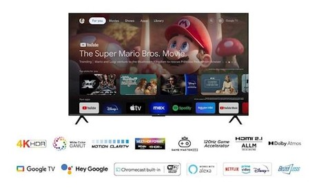 LED TV TCL 85P69B, 215cm (85"), 4K UHD, Google TV, WiFi 5, Bluetooth, HDR10, Dolby Audio, Google Assistant