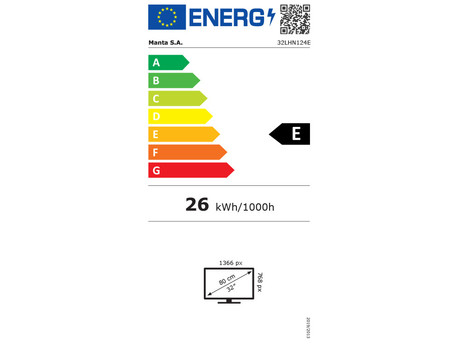 LED TV MANTA 32LHN124E, 32" (81cm), HD+, Dolby Digital+, STEREO 5.1, DVB-C/T/T2/S/S2/HEVC, Hotel Mode, 3x HDMI, 2x USB, 1x CI+, Frameless oblika