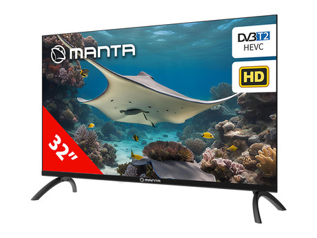 LED TV MANTA 32LHN124E, 32" (81cm), HD+, Dolby Digital+, STEREO 5.1, DVB-C/T/T2/S/S2/HEVC, Hotel Mode, 3x HDMI, 2x USB, 1x CI+, Frameless oblika