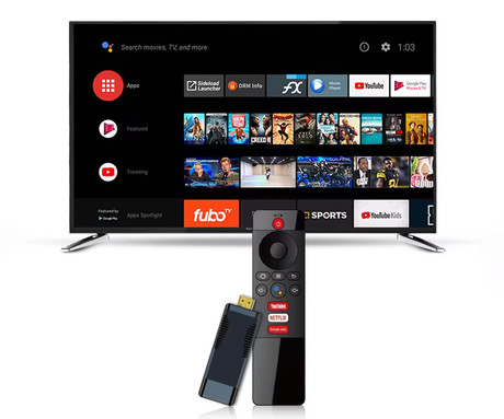 BYINTEK S96 TV Stick medijski predvajalnik, 4K Ultra HD, Android, 2GB RAM, 16GB ROM, Dual WiFi, HDR10+, HDMI, deljenje zaslona, microSD, + daljinski upravljalnik, črn
