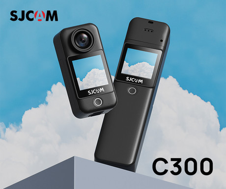 SJCAM C300 akcijska športna kamera, 4K Ultra HD, dvojni zaslon, 6-osna stabilizacija, 2x polnilna baterija, 154° snemalni kot, Dual WIFI, vodoodpornost, aplikacija, +dodatki, črna