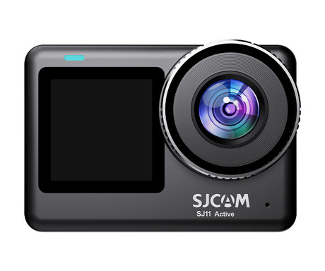 SJCAM SJ11 ACTIVE akcijska športna kamera, 4K Ultra HD, dvojni zaslon, 6-osna stabilizacija, polnilna baterija, 154° snemalni kot, Dual WIFI, 5ATM vodoodpornost, aplikacija, +dodatki, črna