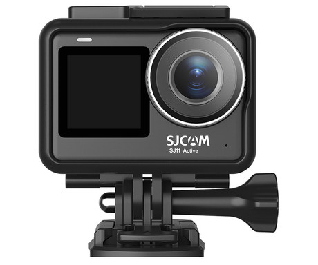 SJCAM SJ11 ACTIVE akcijska športna kamera, 4K Ultra HD, dvojni zaslon, 6-osna stabilizacija, polnilna baterija, 154° snemalni kot, Dual WIFI, 5ATM vodoodpornost, aplikacija, +dodatki, črna