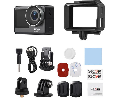 SJCAM SJ11 ACTIVE akcijska športna kamera, 4K Ultra HD, dvojni zaslon, 6-osna stabilizacija, polnilna baterija, 154° snemalni kot, Dual WIFI, 5ATM vodoodpornost, aplikacija, +dodatki, črna