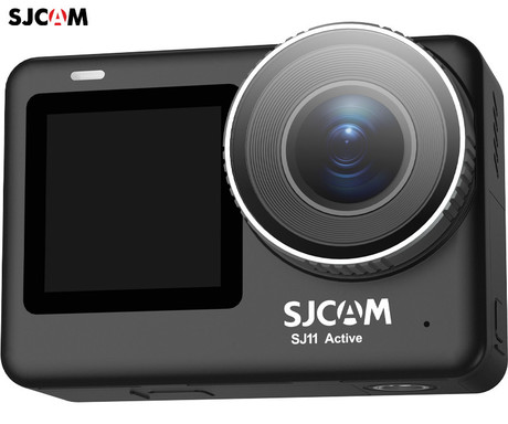 SJCAM SJ11 ACTIVE akcijska športna kamera, 4K Ultra HD, dvojni zaslon, 6-osna stabilizacija, polnilna baterija, 154° snemalni kot, Dual WIFI, 5ATM vodoodpornost, aplikacija, +dodatki, črna