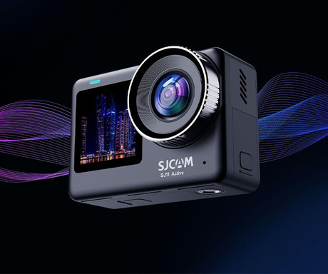 SJCAM SJ11 ACTIVE akcijska športna kamera, 4K Ultra HD, dvojni zaslon, 6-osna stabilizacija, polnilna baterija, 154° snemalni kot, Dual WIFI, 5ATM vodoodpornost, aplikacija, +dodatki, črna
