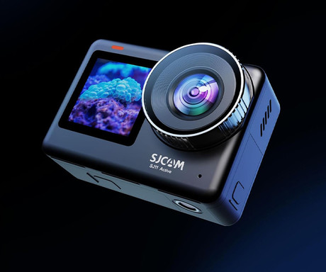 SJCAM SJ11 ACTIVE akcijska športna kamera, 4K Ultra HD, dvojni zaslon, 6-osna stabilizacija, polnilna baterija, 154° snemalni kot, Dual WIFI, 5ATM vodoodpornost, aplikacija, +dodatki, črna