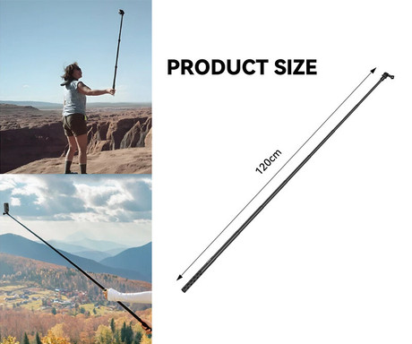 SJCAM selfie stick palica, raztegljiva / teleskopska, 120cm, črna